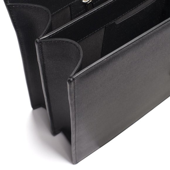 Brioni Leather Briefcase Document Holder Saffiano Abraham w/ Lapis Lazuli Stone - Picture 4 of 8